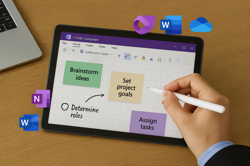 Collaboration tools such as OneNote, Loop, OneDrive, and Teams are essential for hybrid work.